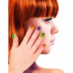 12 Faux Ongles Motifs Halloween Pour Enfant -Boutique De Carnaval D'Halloween 12 faux ongles motifs halloween pour enfant 46447