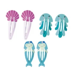 Déguisement Bleu Rose De Sirène Pour Enfant -Boutique De Carnaval D'Halloween 2 barettes pour cheveux sur le theme de la mer 1