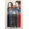 3 Crayons Bleu Blanc Rouge De Supporter -Boutique De Carnaval D'Halloween 3 crayons bleu blanc rouge de supporter