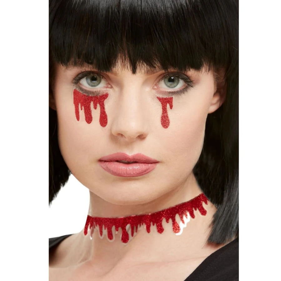 3 Stickers Goutes De Sang Pailletté 3 3 Stickers Goutes De Sang Pailletté