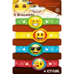 4 Bracelets En Caoutchouc émoticones -Boutique De Carnaval D'Halloween 4 bracelets en caoutchouc emoticones 34204