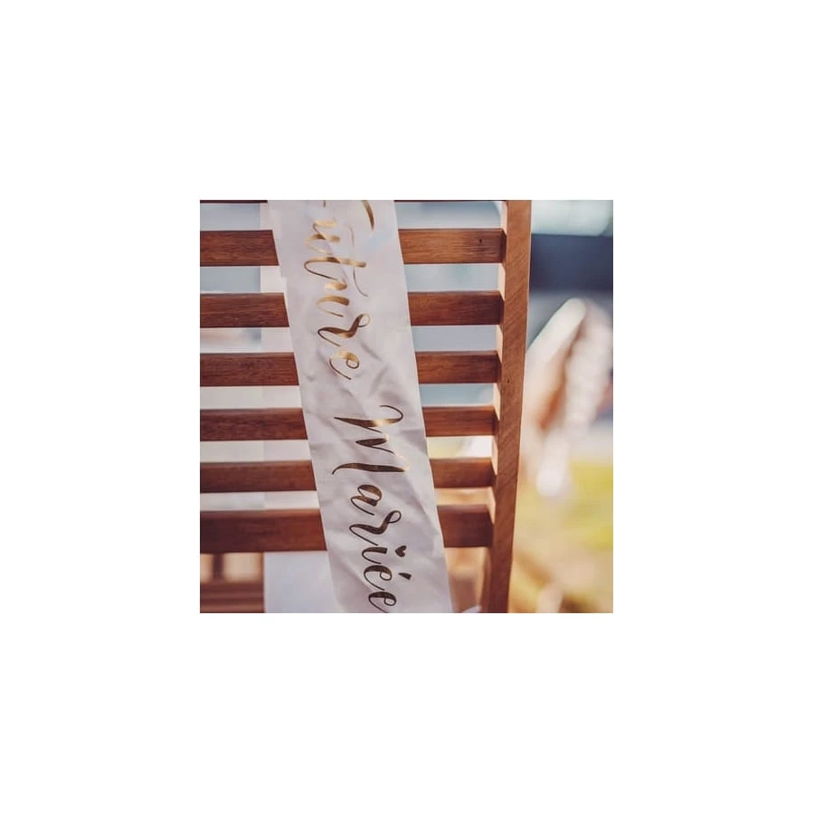 5 écharpes Evjf Rose Et Or De 77cm 5 5 écharpes Evjf Rose Et Or De 77cm – Image 3