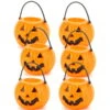 6 Mini Sceaux Citrouilles Pour Bonbons D'halloween