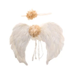 Ailes Blanches D'ange Avec Bandeau Et Fleur Ivoire 8 Ailes Blanches D'ange Avec Bandeau Et Fleur Ivoire -Boutique De Carnaval D'Halloween Ailes blanches d ange avec bandeau et fleur ivoire 56429
