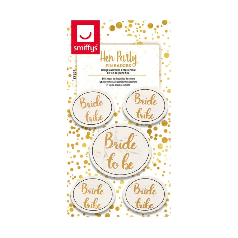 Badge Bride To Be Et 4 Badges Bride Tribe Blanc Or 4 Badge Bride To Be Et 4 Badges Bride Tribe Blanc Or – Image 2