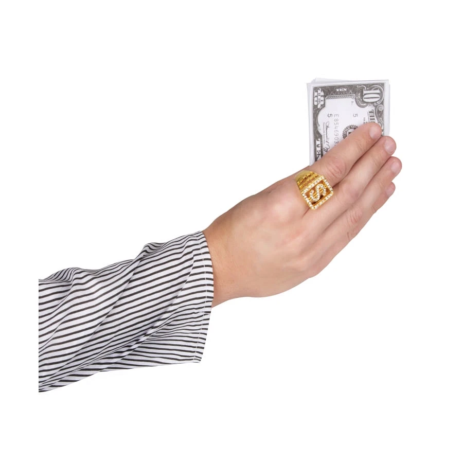 Bague Dorée Dollars En Strass 4 Bague Dorée Dollars En Strass – Image 2