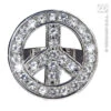 Bague Peace And Love Strass Argenté -Boutique De Carnaval D'Halloween Bague peace and love strass argente