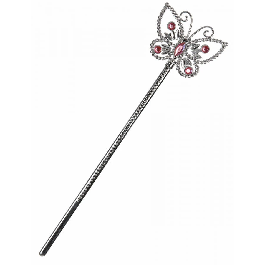Baguette Papillon Rose De 33cm 3 Baguette Papillon Rose De 33cm