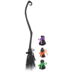 Balai De Sorcière Tordu En Plastique Noir