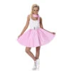Bandana Et Jupe Années 50 Rose Clair Poids Blancs -Boutique De Carnaval D'Halloween Bandana et jupe annees 50 rose clair poids blancs