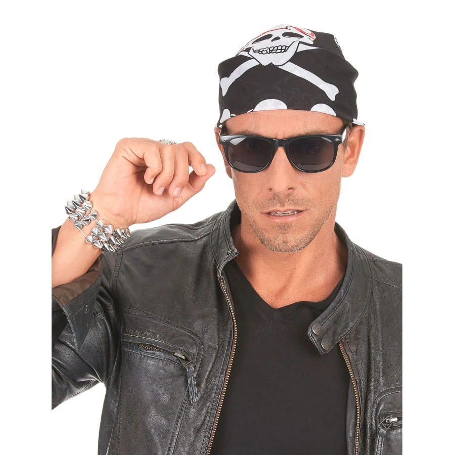 Bandana Noir Imprimé Crâne De Pirate 5 Bandana Noir Imprimé Crâne De Pirate – Image 3