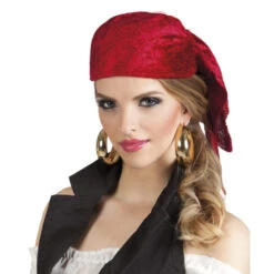 Bandana Rouge De Pirate, Sur Coque -Boutique De Carnaval D'Halloween Bandana rouge de pirate sur coque 26235