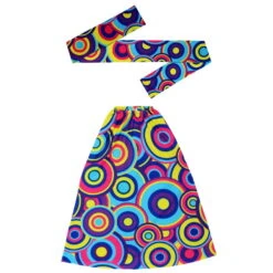 Bandeau Bleu Hippie Avec Jambières -Boutique De Carnaval D'Halloween Bandeau bleu hippie avec jambieres 61249