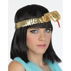 Robe De Reine D'Egypte -Boutique De Carnaval D'Halloween Bandeau egyptien dore tete de serpent