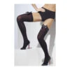 Bas Noir Opaque Avec Noeud En Satin -Boutique De Carnaval D'Halloween Bas noir opaque avec noeud en satin