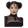 Bijou De Tête Gothique Avec Grosses Roses Noires -Boutique De Carnaval D'Halloween Bijou de tete gothique avec grosses roses noires