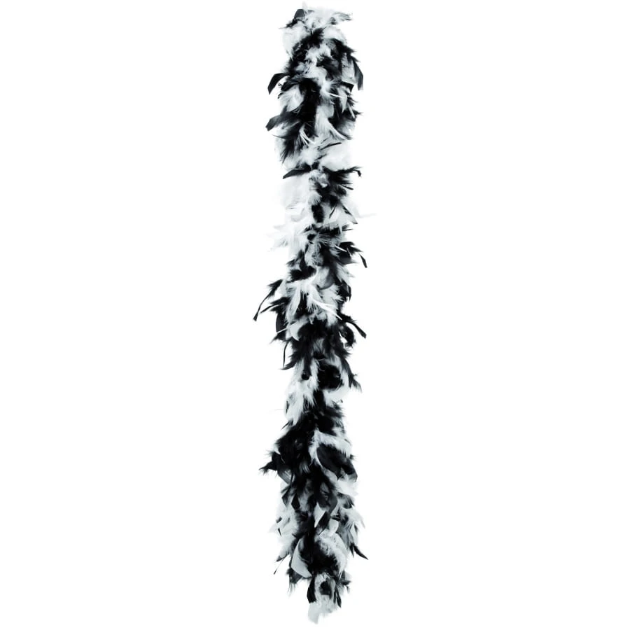 Boa Plume Blanche Et Noire 180 Cm 3 Boa Plume Blanche Et Noire 180 Cm