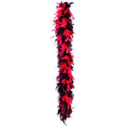 Boa Plume Noire Et Rouge 180 Cm