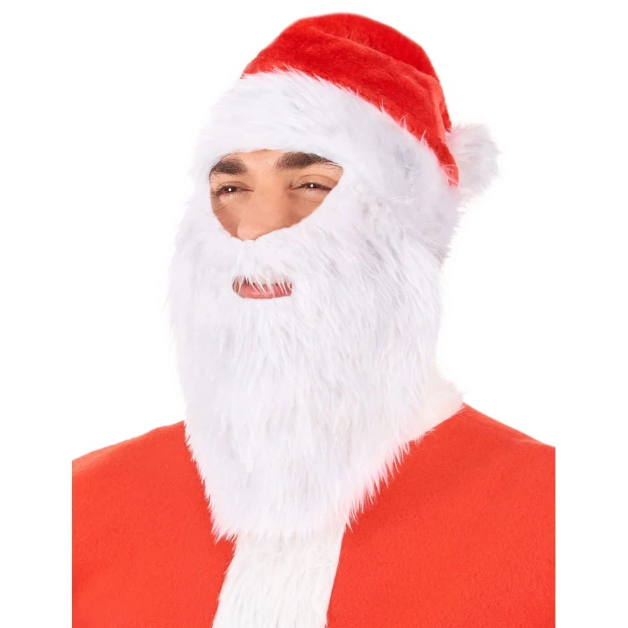 Bonnet Rouge Avec Barbe De Père Noël 4 Bonnet Rouge Avec Barbe De Père Noël – Image 2