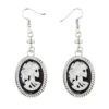 Boucles D'oreille Squelette Camées Noir Et Blanc