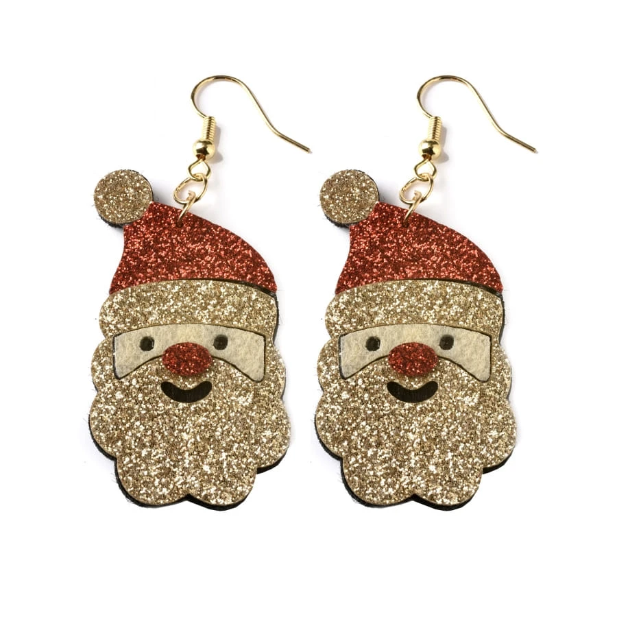 Boucles D'oreilles En Forme De Tête De Père Noel 3 Boucles D'oreilles En Forme De Tête De Père Noel