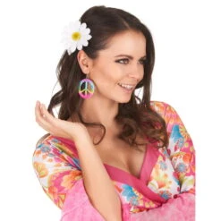 Boucles Peace And Love Dégradé De Couleurs -Boutique De Carnaval D'Halloween Boucles peace and love degrade de couleurs 35300