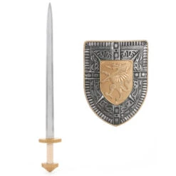 Costume De Chevalier Croisé Pour Enfant 11 Costume De Chevalier Croisé Pour Enfant -Boutique De Carnaval D'Halloween Bouclier dragon avec epee pour enfant