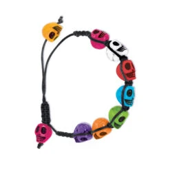 Robe Squelette Jour Des Morts Rouge Et Noir, Fille 7 Robe Squelette Jour Des Morts Rouge Et Noir, Fille -Boutique De Carnaval D'Halloween Bracelet dia de los muertos colore