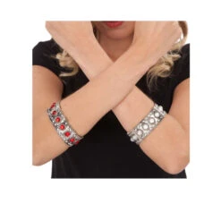 Robe Longue Rouge Style Médiéval Pour Adulte 9 Robe Longue Rouge Style Médiéval Pour Adulte -Boutique De Carnaval D'Halloween Bracelet medievale avec pierres rouges adulte 2