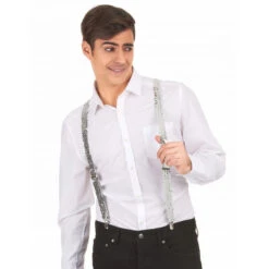 Bretelles De Sequins Argentés -Boutique De Carnaval D'Halloween Bretelles de sequins argentes 30468