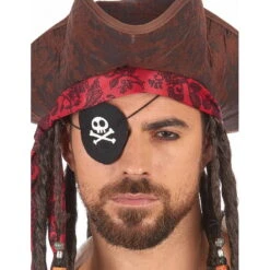 Cache Oeil Avec Insigne De Pirate, Adulte -Boutique De Carnaval D'Halloween Cache oeil avec insigne de pirate adulte 40957