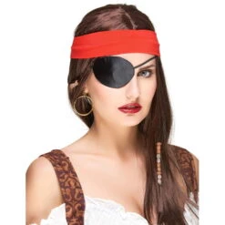 Cache Oeil Noir Satiné Uni