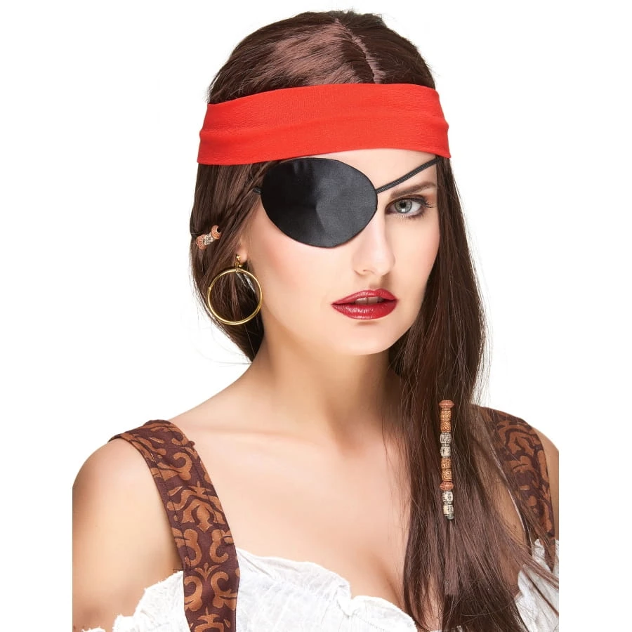 Cache Oeil Noir Satiné Uni 3 Cache Oeil Noir Satiné Uni