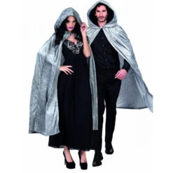 Cape Grise Effet Velours Avec Capuche