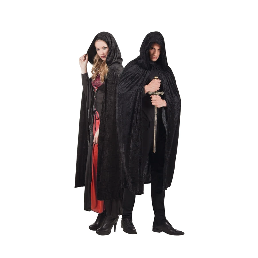 Cape Noire En Velours Avec Capuche 3 Cape Noire En Velours Avec Capuche