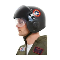 Casque De Top Gun Noir De Luxe, Adulte -Boutique De Carnaval D'Halloween Casque de top gun noir de luxe adulte 57189