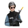 Casque Police Noir Avec Visière, Pour Enfant 1 Casque Police Noir Avec Visière, Pour Enfant -Boutique De Carnaval D'Halloween Casque police noir avec visiere pour enfant