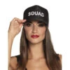 Casquette Noire Imprimé SQUAD Blanc -Boutique De Carnaval D'Halloween Casquette noire imprime squad blanc