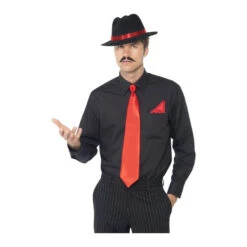 Chapeau, Cravate Et Mouchoir De Gangster