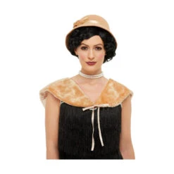 Chapeau Crème Années 20 Avec étole -Boutique De Carnaval D'Halloween Chapeau creme annees 20 avec etole 56975