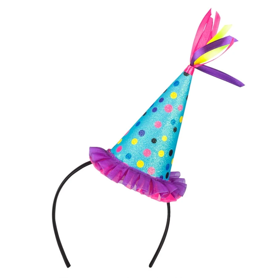 Chapeau De Fête Bleu Multicolore Sur Serre-tête 3 Chapeau De Fête Bleu Multicolore Sur Serre-tête