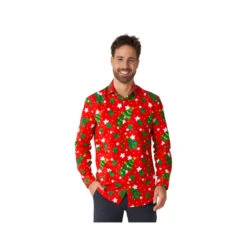 Chemise De Noël Rouge Pour Homme