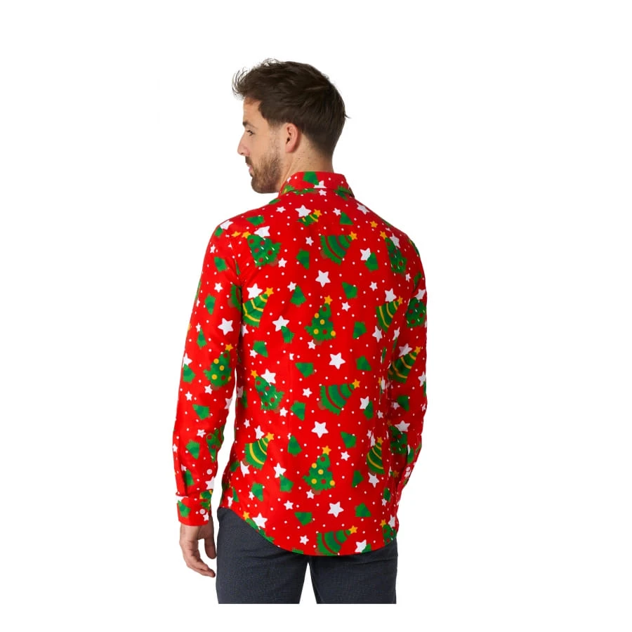 Chemise De Noël Rouge Pour Homme 3 Chemise De Noël Rouge Pour Homme – Image 2
