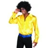 Chemise Disco Jaune Satinée Pour Homme