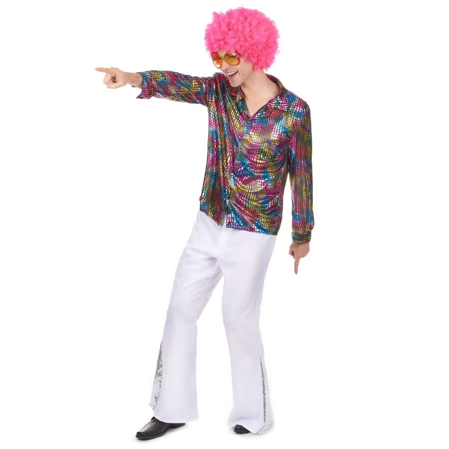 Chemise Disco Multicolore Métallisé Pour Homme 4 Chemise Disco Multicolore Métallisé Pour Homme – Image 2