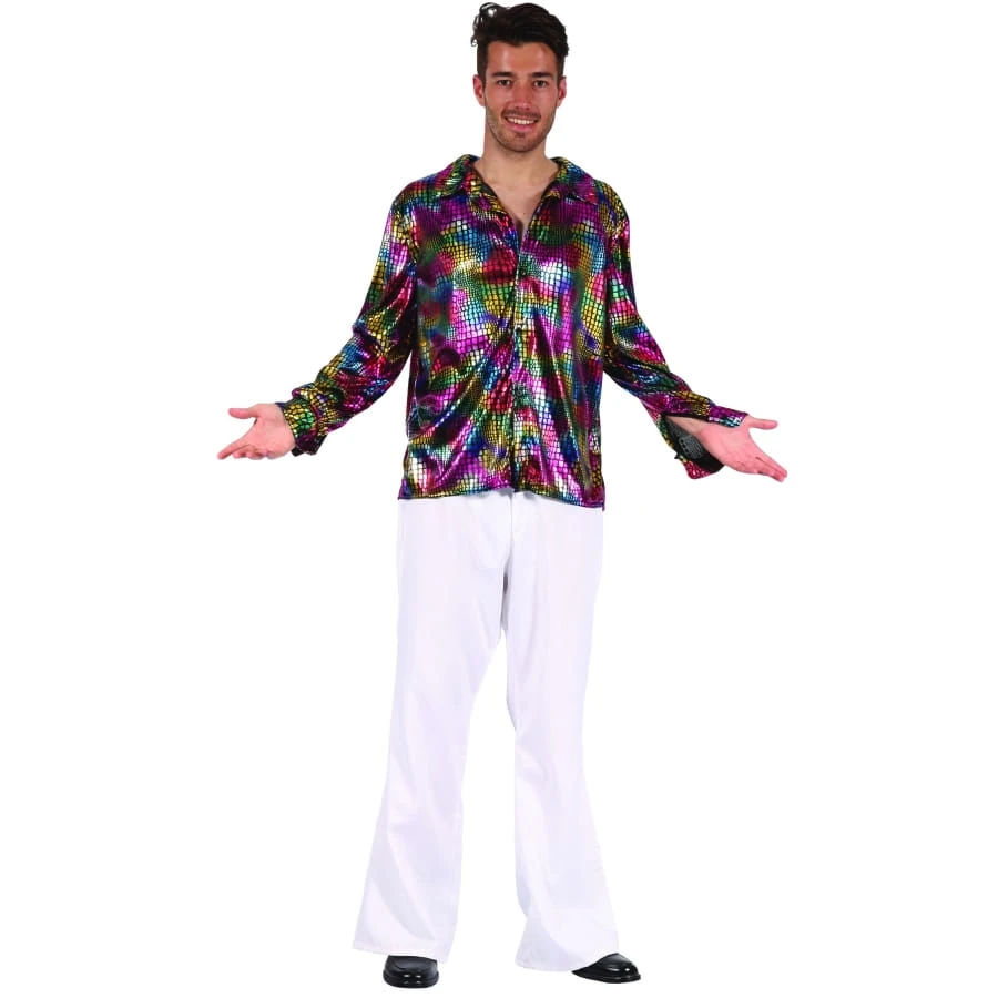Chemise Disco Multicolore Métallisé Pour Homme 6 Chemise Disco Multicolore Métallisé Pour Homme – Image 4