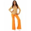 Chemise Disco Psychedelique Orange Femme -Boutique De Carnaval D'Halloween Chemise disco psychedelique orange femme