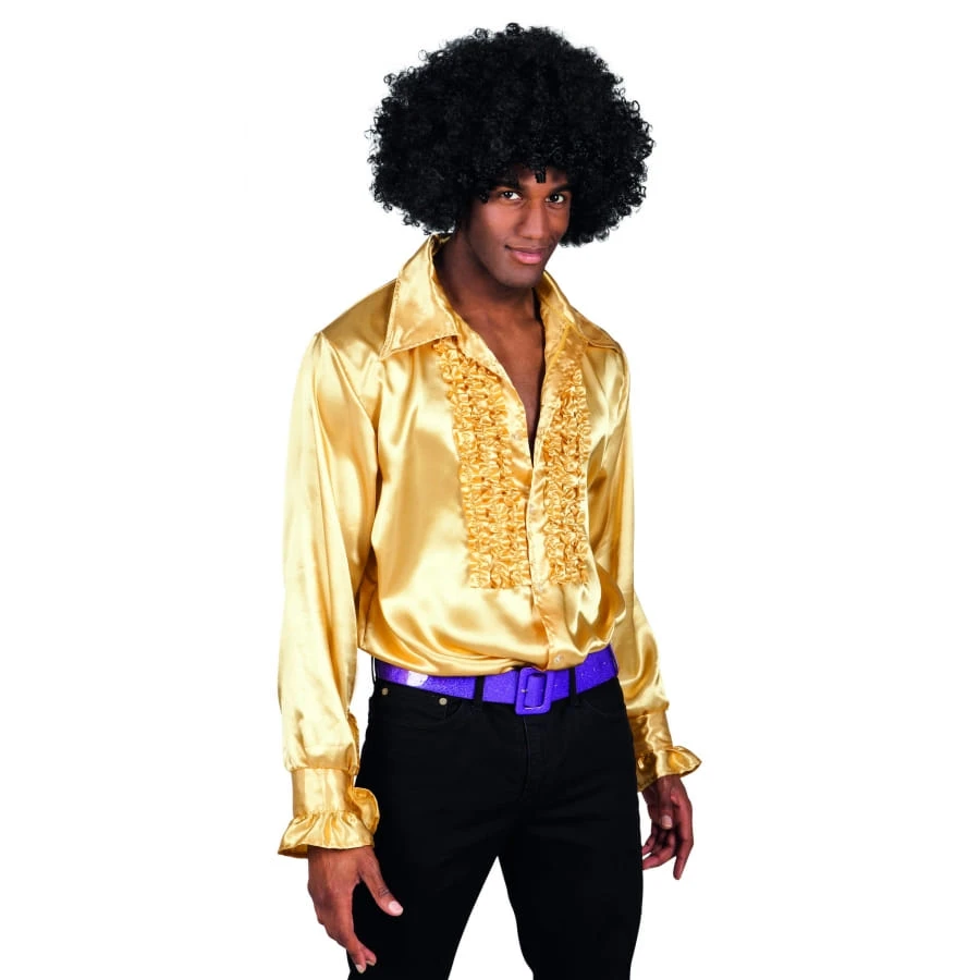 Chemise Dorée Disco Ruche Pour Homme 3 Chemise Dorée Disco Ruche Pour Homme