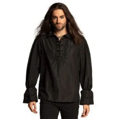 Chemise Noire De Pirate Pour Homme
