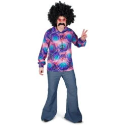 Chemise Psychédélique Hippie Motifs Violets